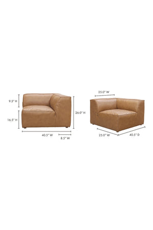   Modern European furniture - Tan Leather Corner Chair - www.oroa.com | Oroa.com