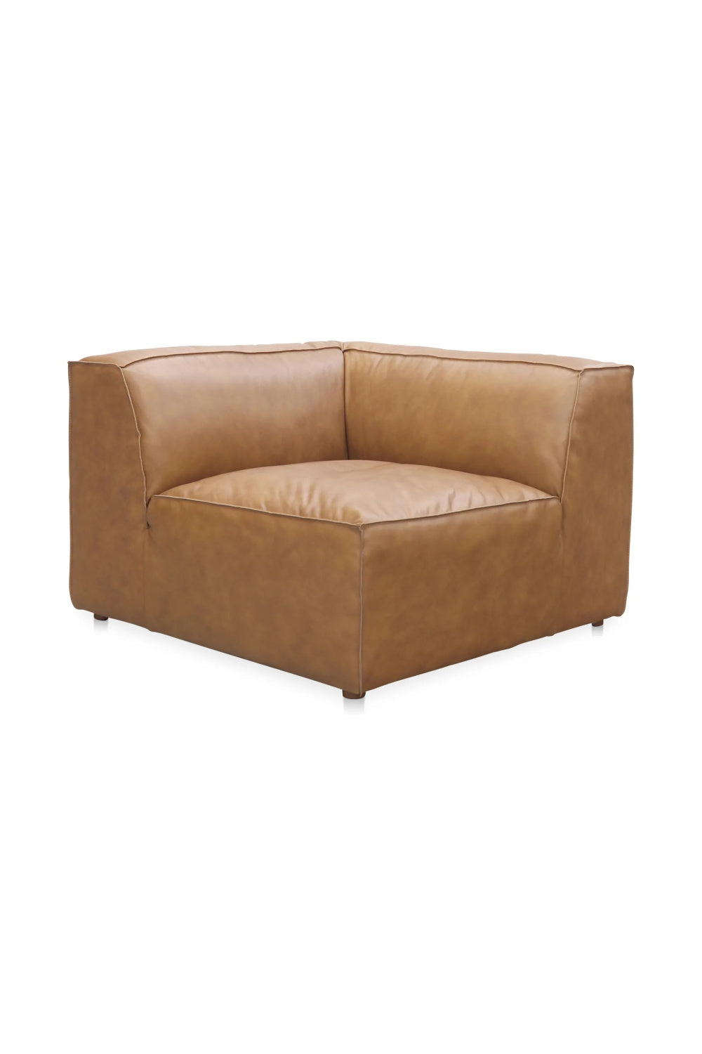   Modern European furniture - Tan Leather Corner Chair - www.oroa.com | Oroa.com