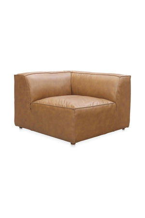   Modern European furniture - Tan Leather Corner Chair - www.oroa.com | Oroa.com