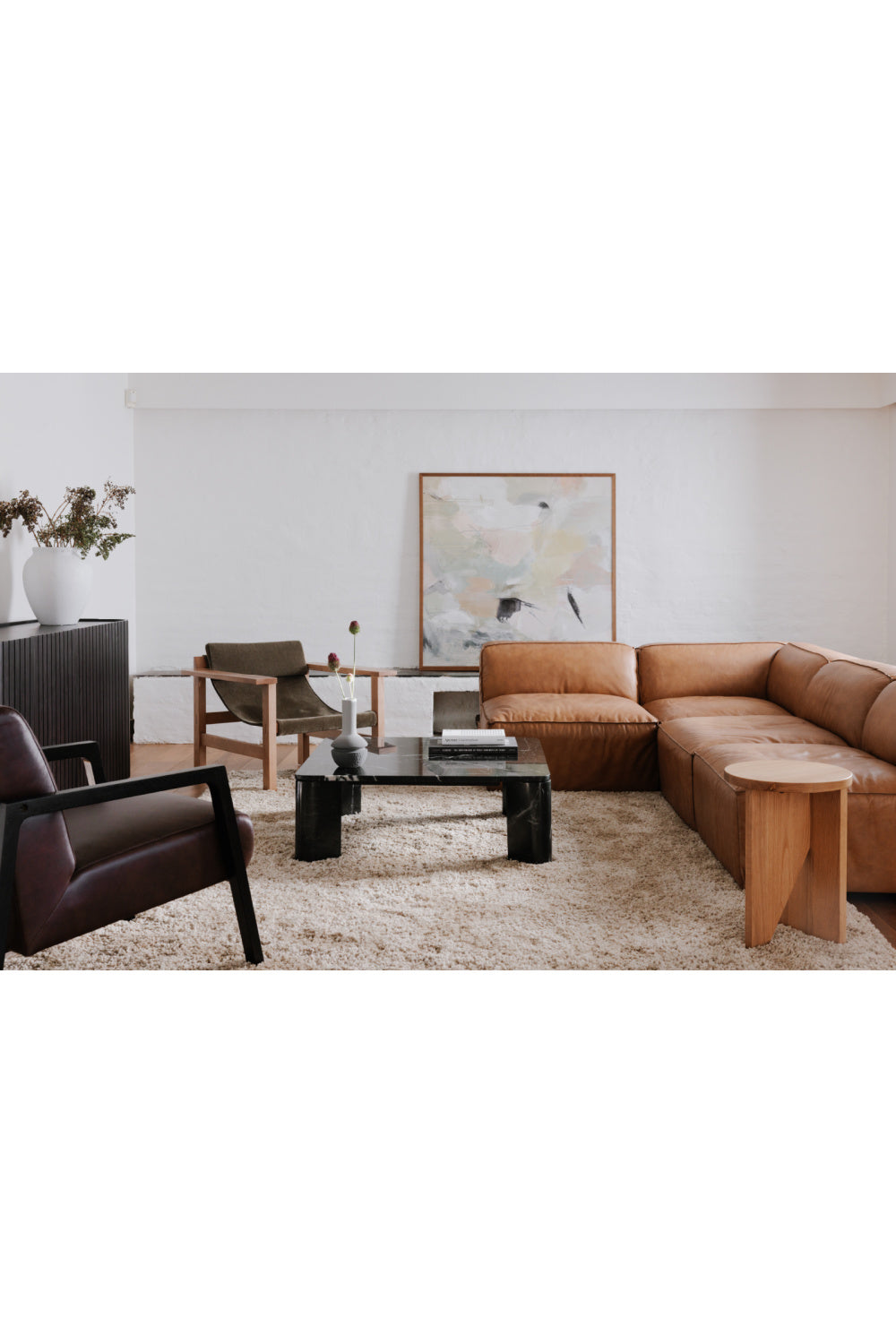   Modern European furniture - Tan Leather Corner Chair - www.oroa.com | Oroa.com