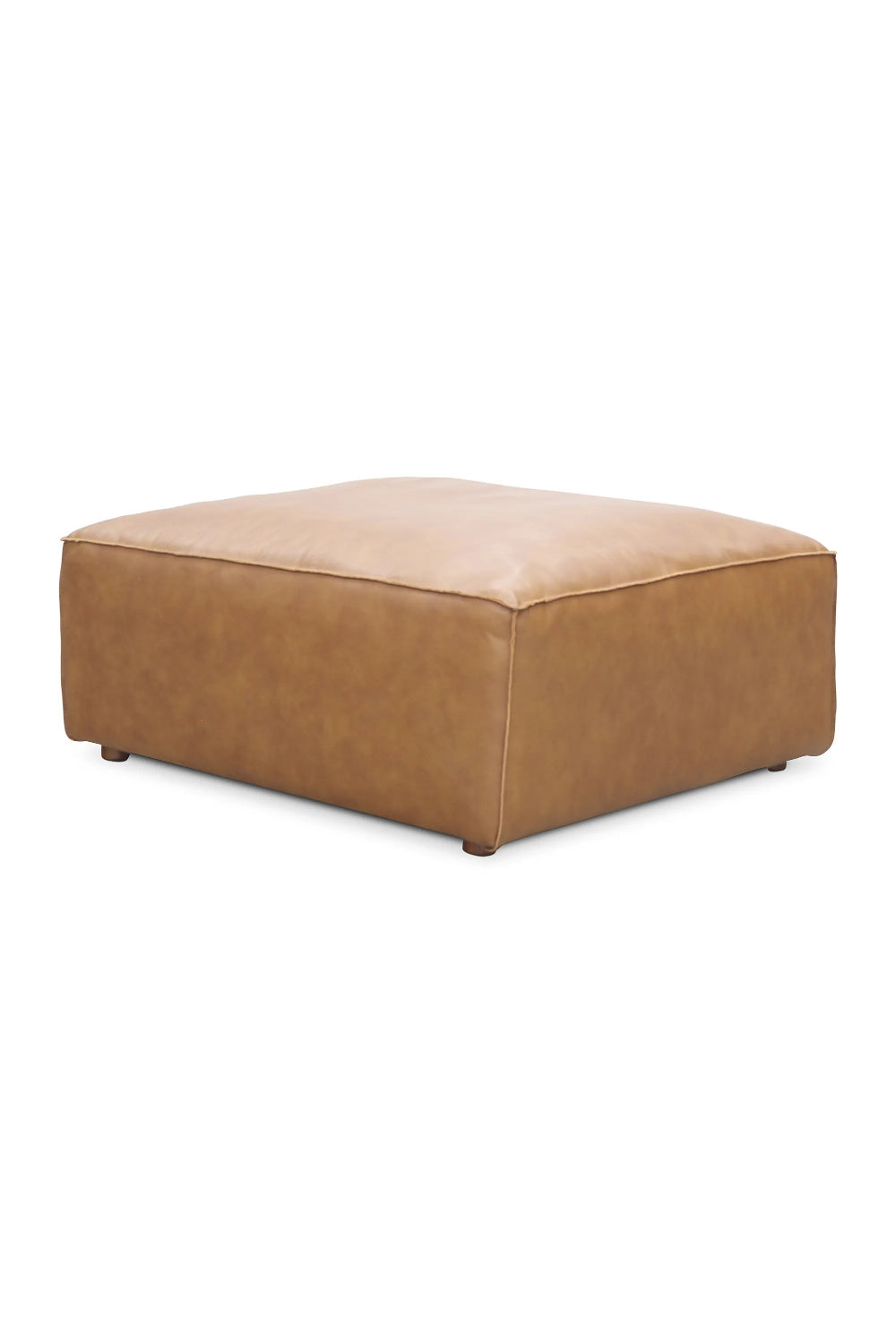   Modern European furniture - Tan Leather Square Ottoman - www.oroa.com | Oroa.com