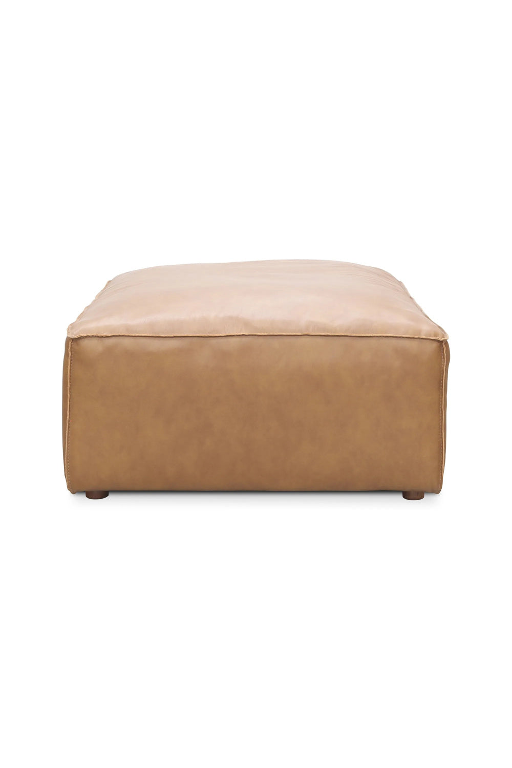   Modern European furniture - Tan Leather Square Ottoman - www.oroa.com | Oroa.com