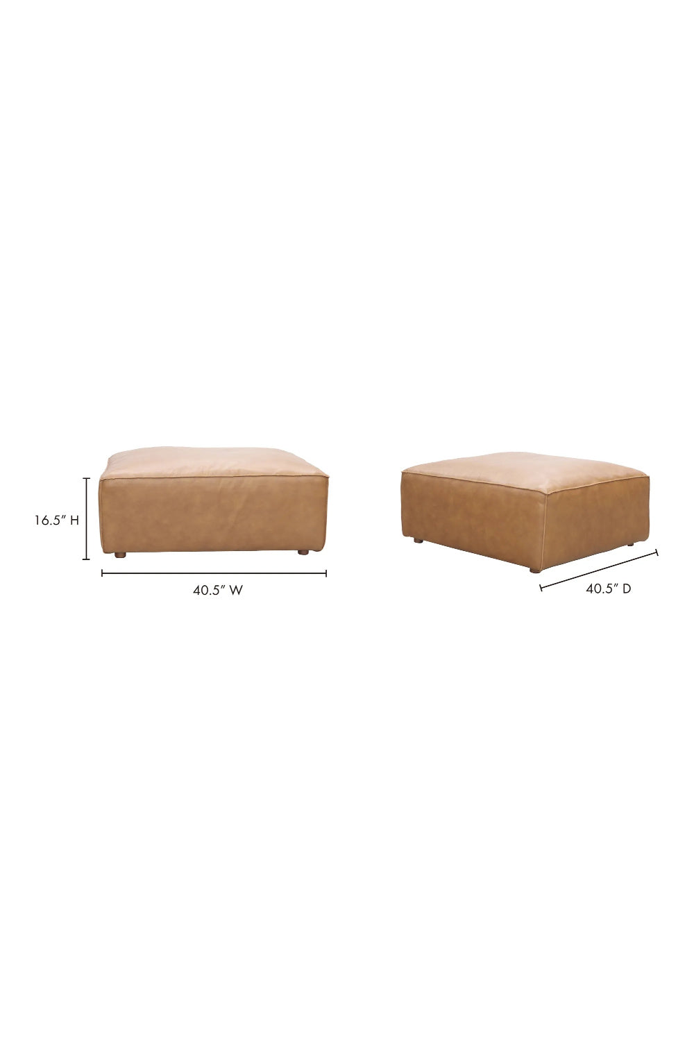   Modern European furniture - Tan Leather Square Ottoman - www.oroa.com | Oroa.com
