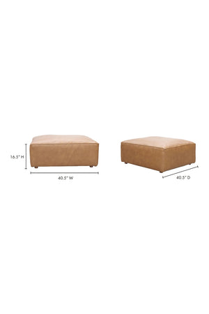   Modern European furniture - Tan Leather Square Ottoman - www.oroa.com | Oroa.com