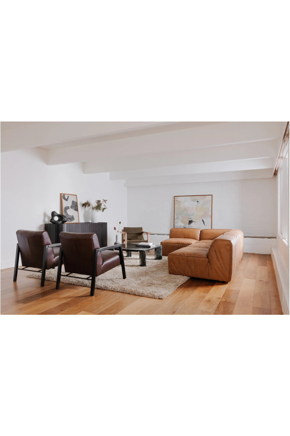   Modern European furniture - Tan Leather Square Ottoman - www.oroa.com | Oroa.com