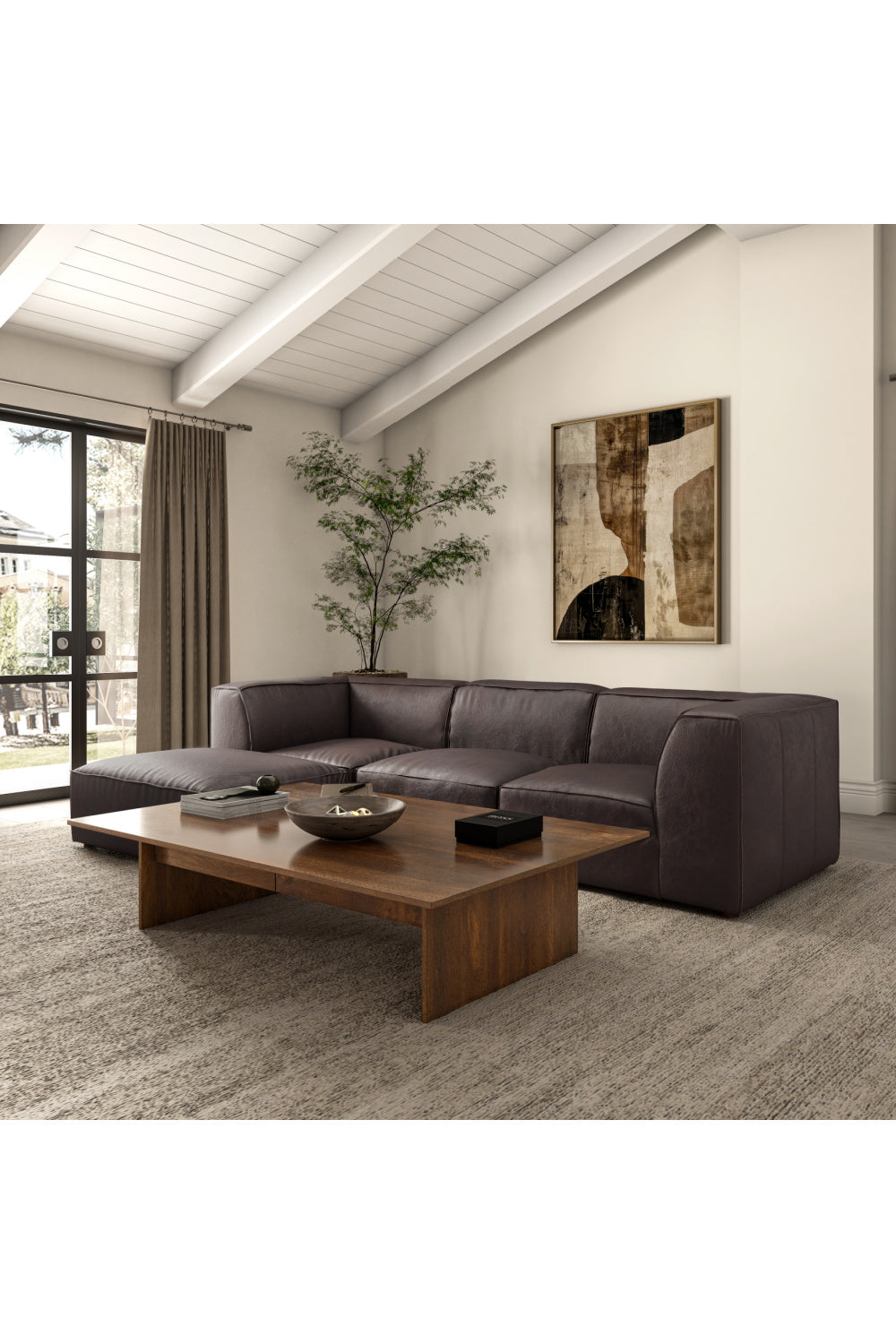   Modern European furniture - Top-Grain Leather Sectional Sofa - www.oroa.com | Oroa.com