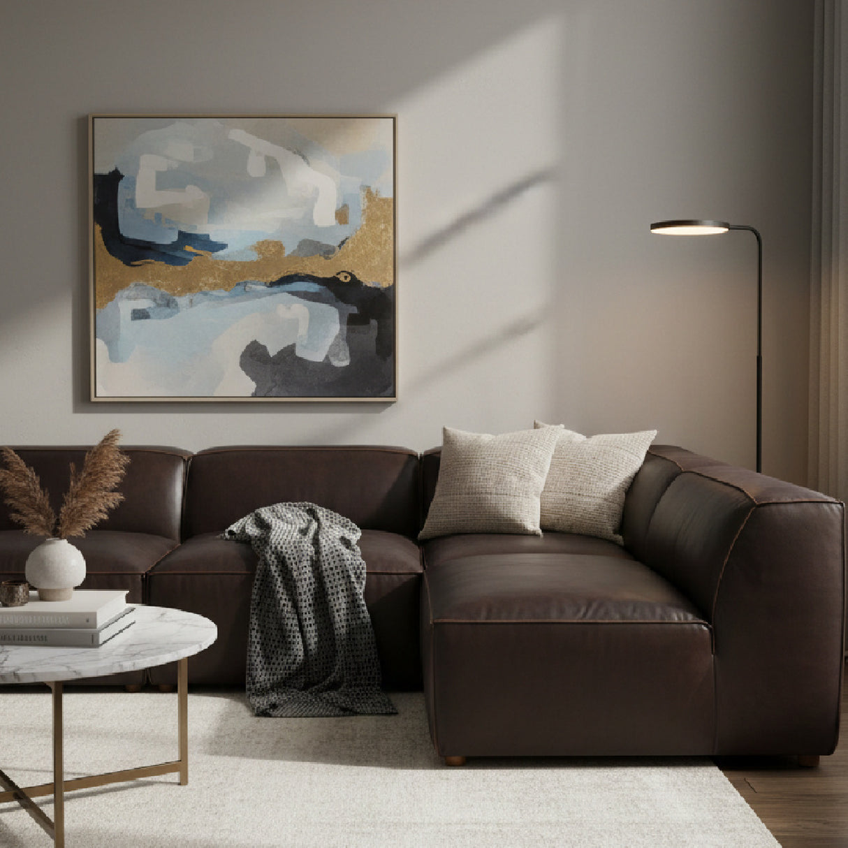   Top-Grain Leather Sectional Sofa | Oroa.com