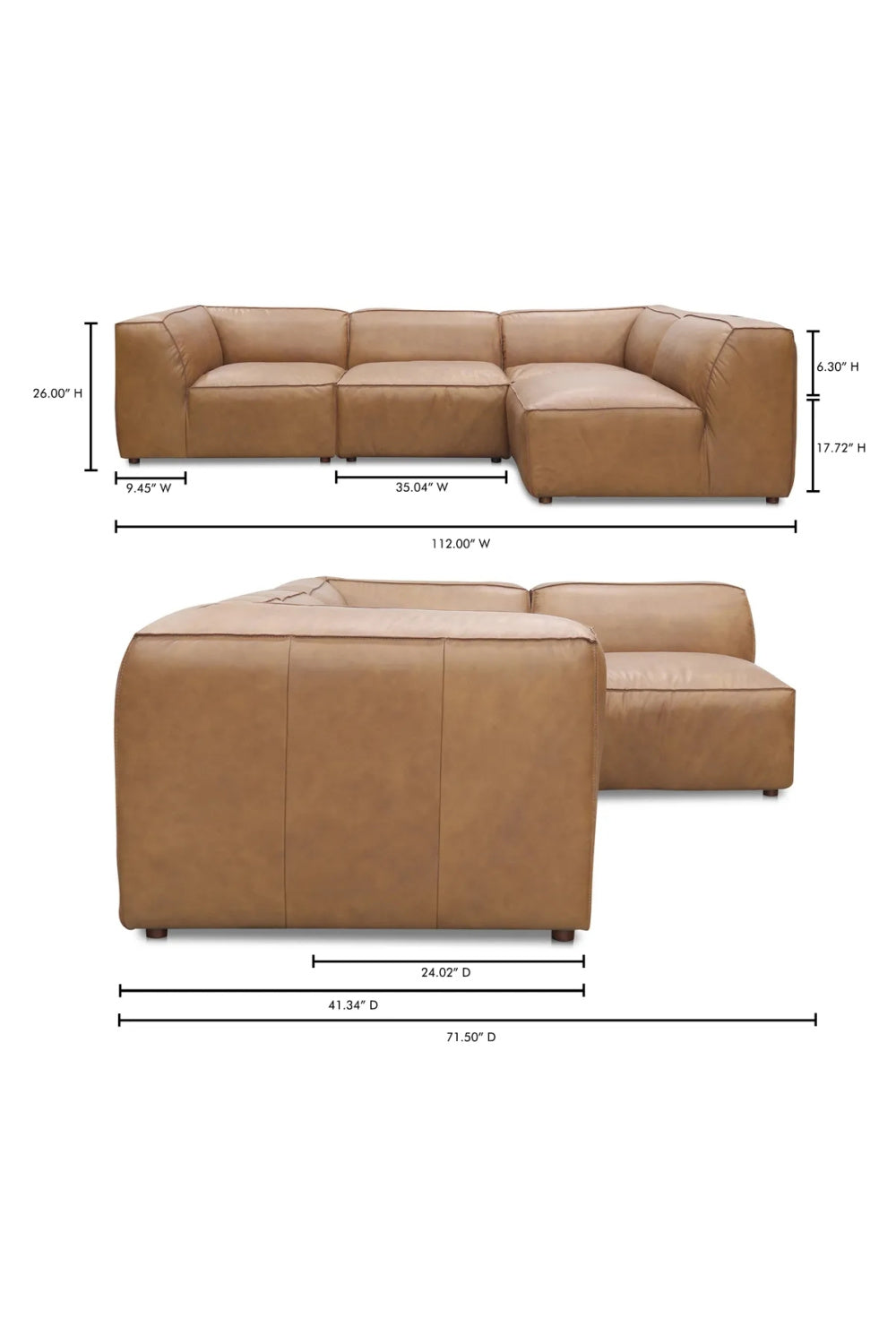   Modern European furniture - Top-Grain Leather Sectional Sofa - www.oroa.com | Oroa.com