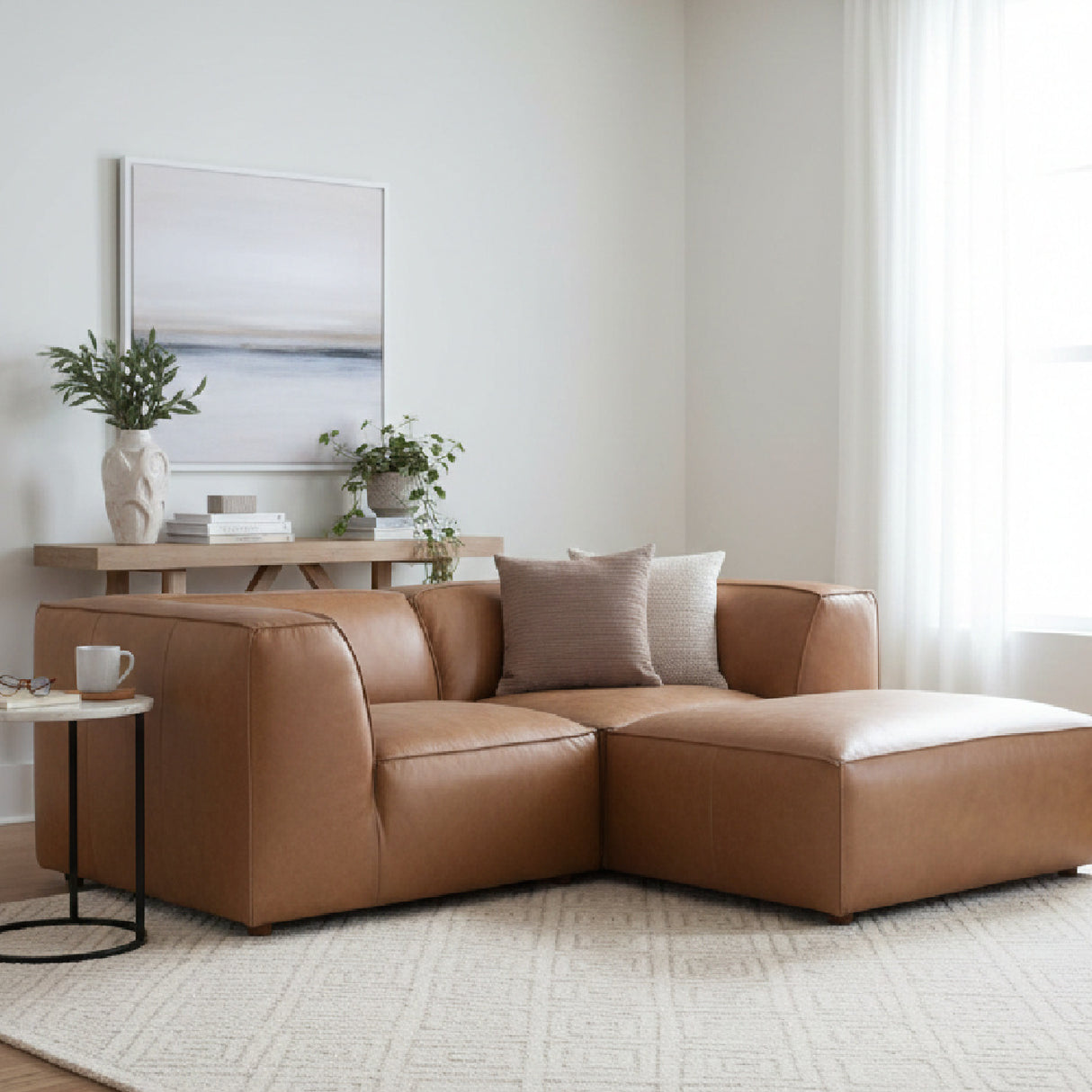   Leather Modular Nook Sofa | Oroa.com