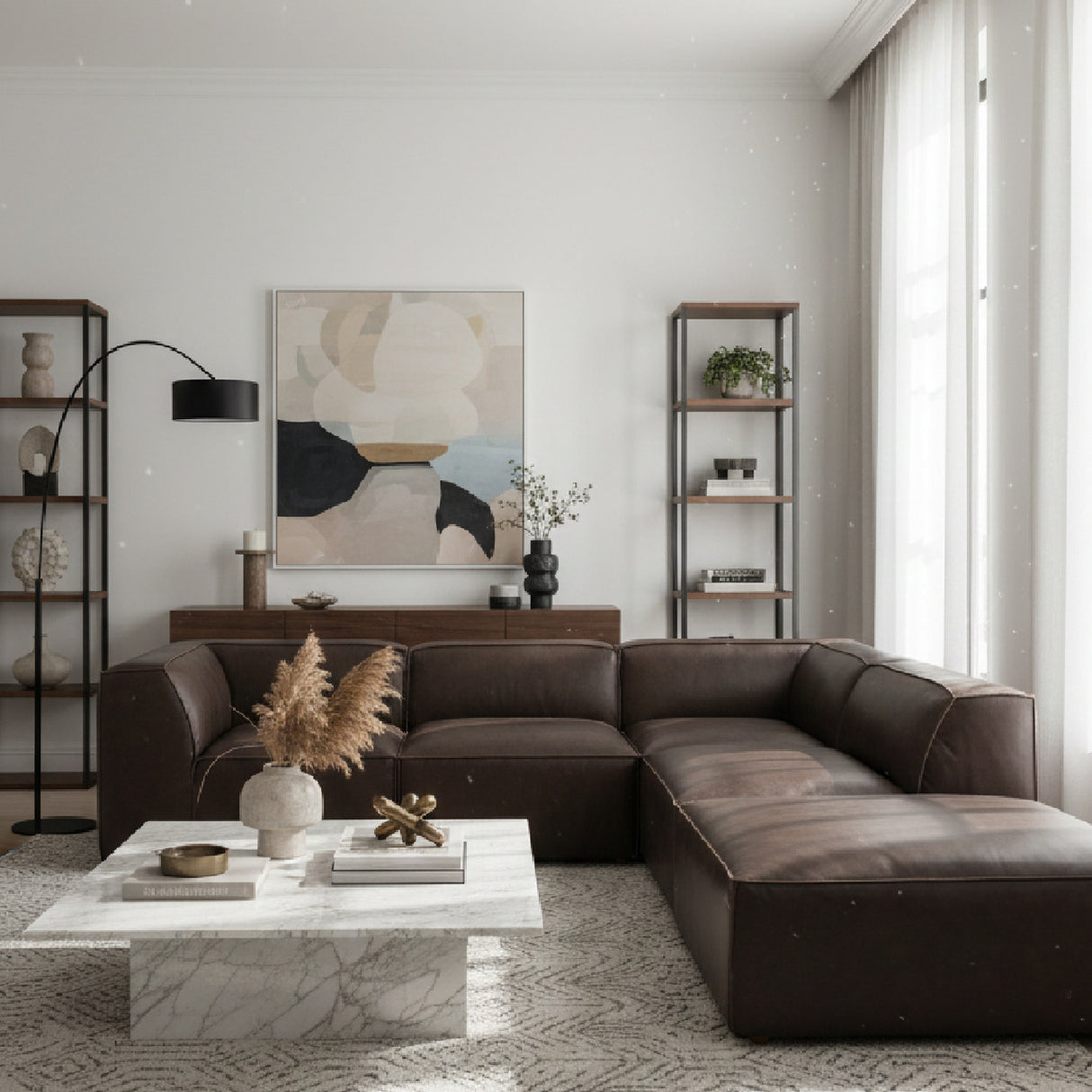   Leather Modular Sectional Sofa | Oroa.com