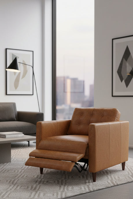   Mid-Century Leather Recliner Chair | Oroa.com