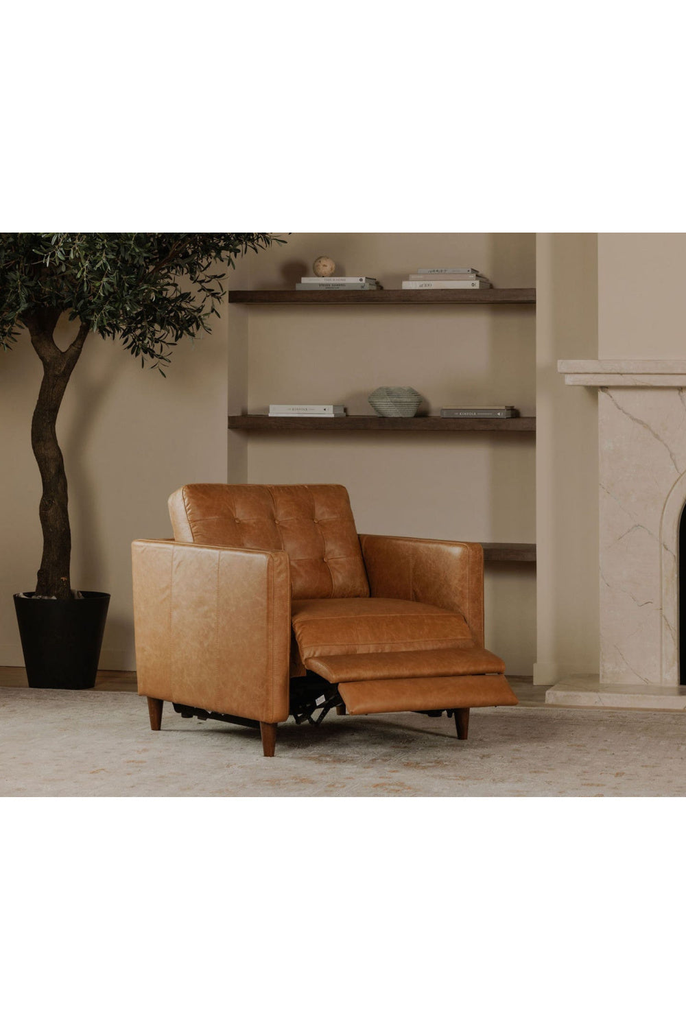   Mid-Century Leather Recliner Chair | Oroa.com