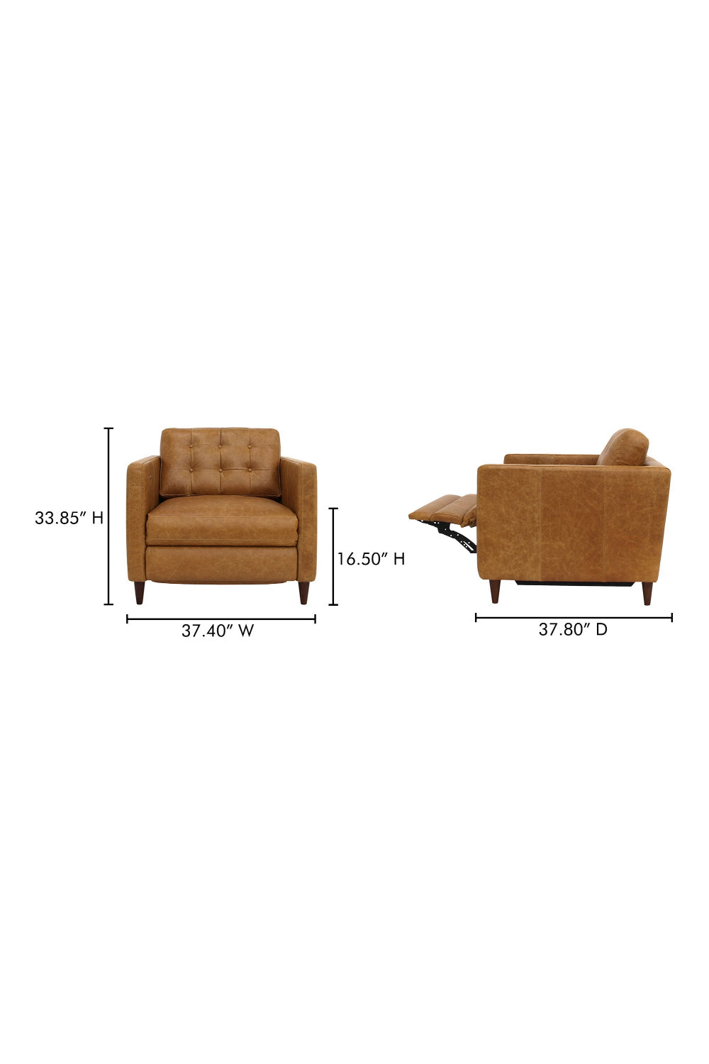   Mid-Century Leather Recliner Chair | Oroa.com