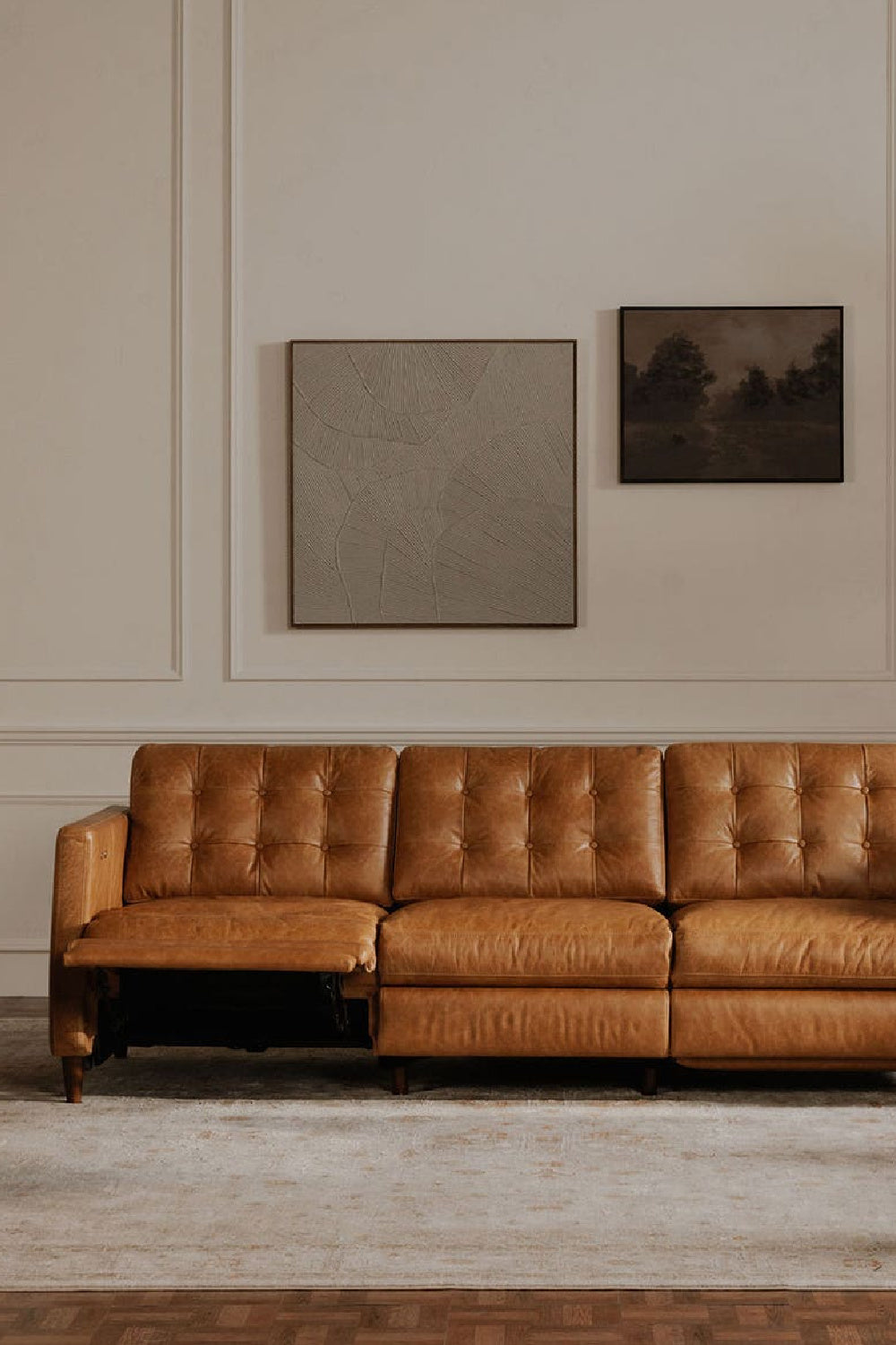   Mid-Century Leather Recliner Sofa | Oroa.com