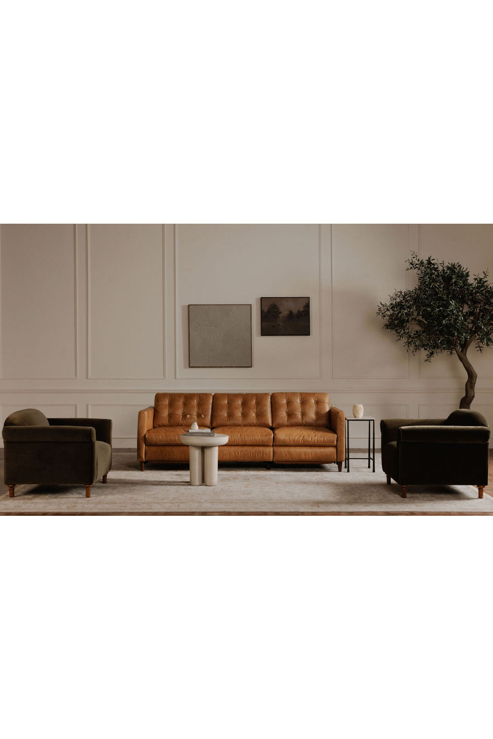   Mid-Century Leather Recliner Sofa | Oroa.com