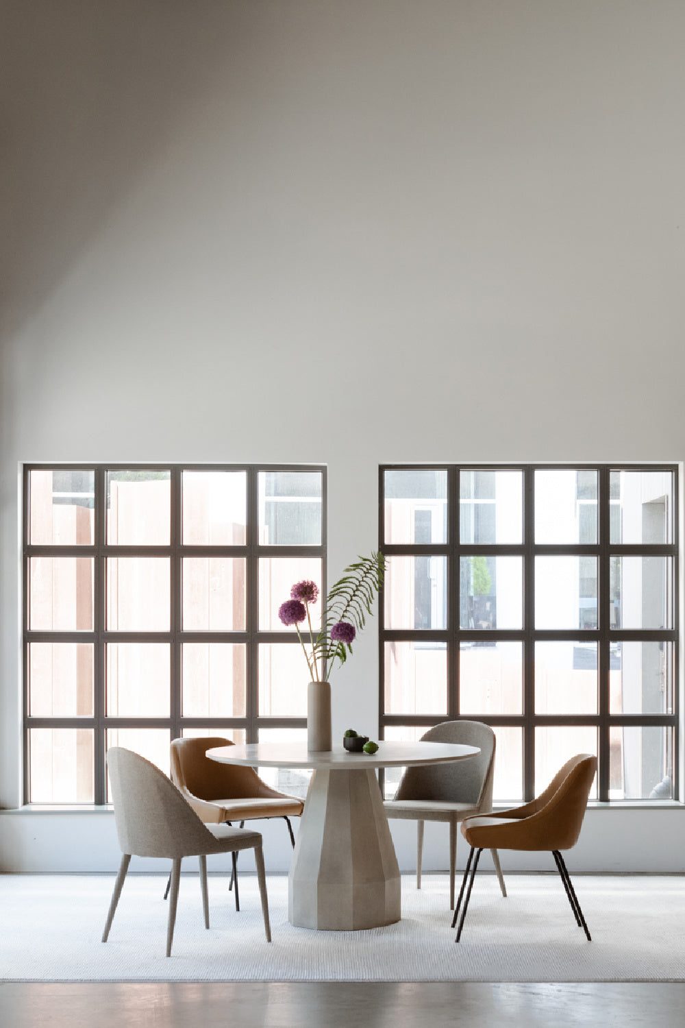   Modern European furniture - Gray Fabric Dining Chairs (2) - www.oroa.com | Oroa.com