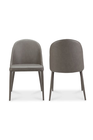   Modern European furniture - Gray Vegan Leather Dining Chairs (2) - www.oroa.com | Oroa.com