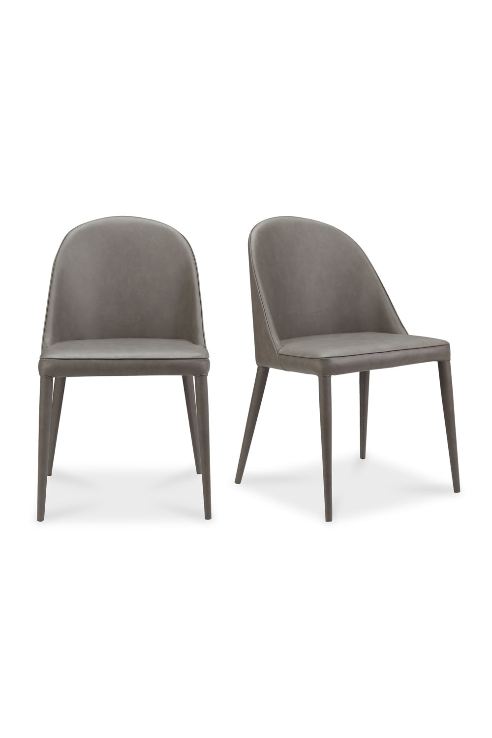   Modern European furniture - Gray Vegan Leather Dining Chairs (2) - www.oroa.com | Oroa.com