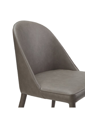   Modern European furniture - Gray Vegan Leather Dining Chairs (2) - www.oroa.com | Oroa.com