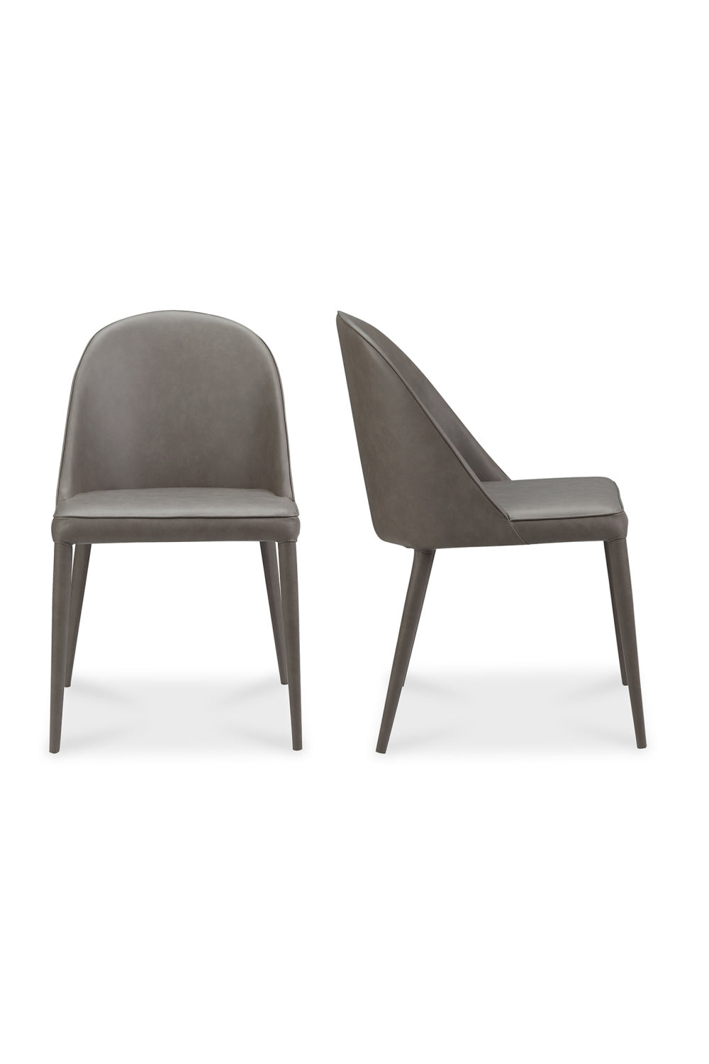   Modern European furniture - Gray Vegan Leather Dining Chairs (2) - www.oroa.com | Oroa.com