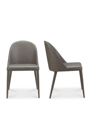   Modern European furniture - Gray Vegan Leather Dining Chairs (2) - www.oroa.com | Oroa.com