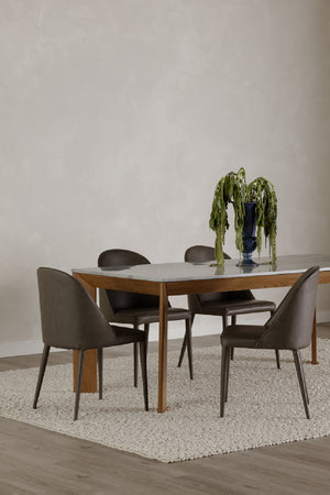  Modern European furniture - Gray Vegan Leather Dining Chairs (2) - www.oroa.com | Oroa.com