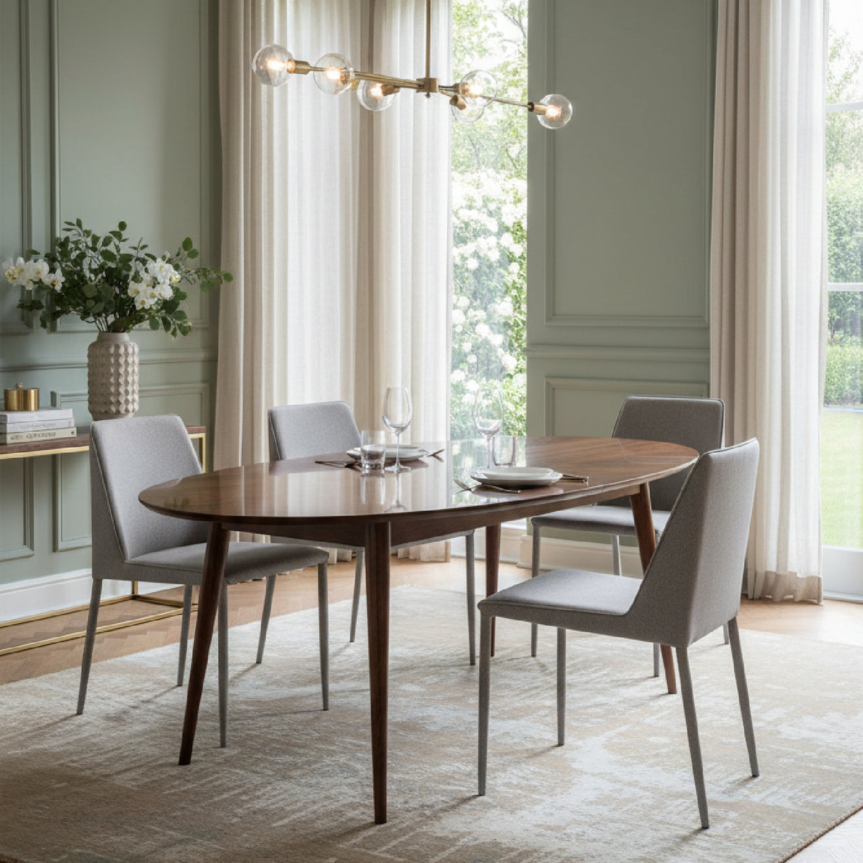   Modern European furniture - Gray Fabric Dining Chairs (2) - www.oroa.com | Oroa.com