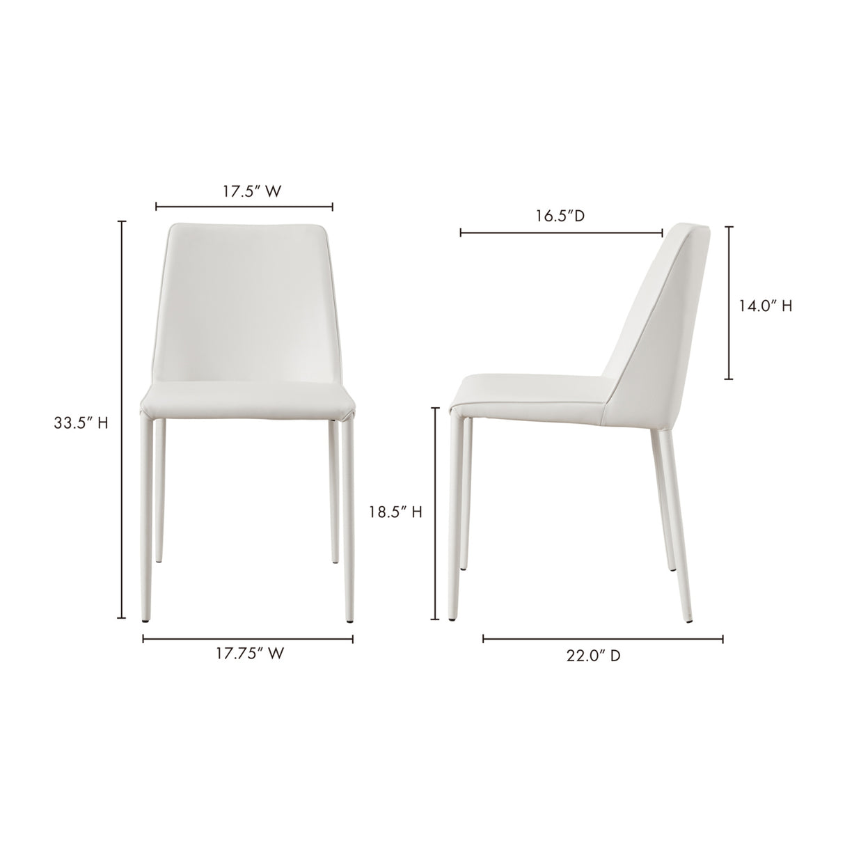   Modern European furniture - Minimalist Vegan Leather Dining Chairs (2) - www.oroa.com | Oroa.com