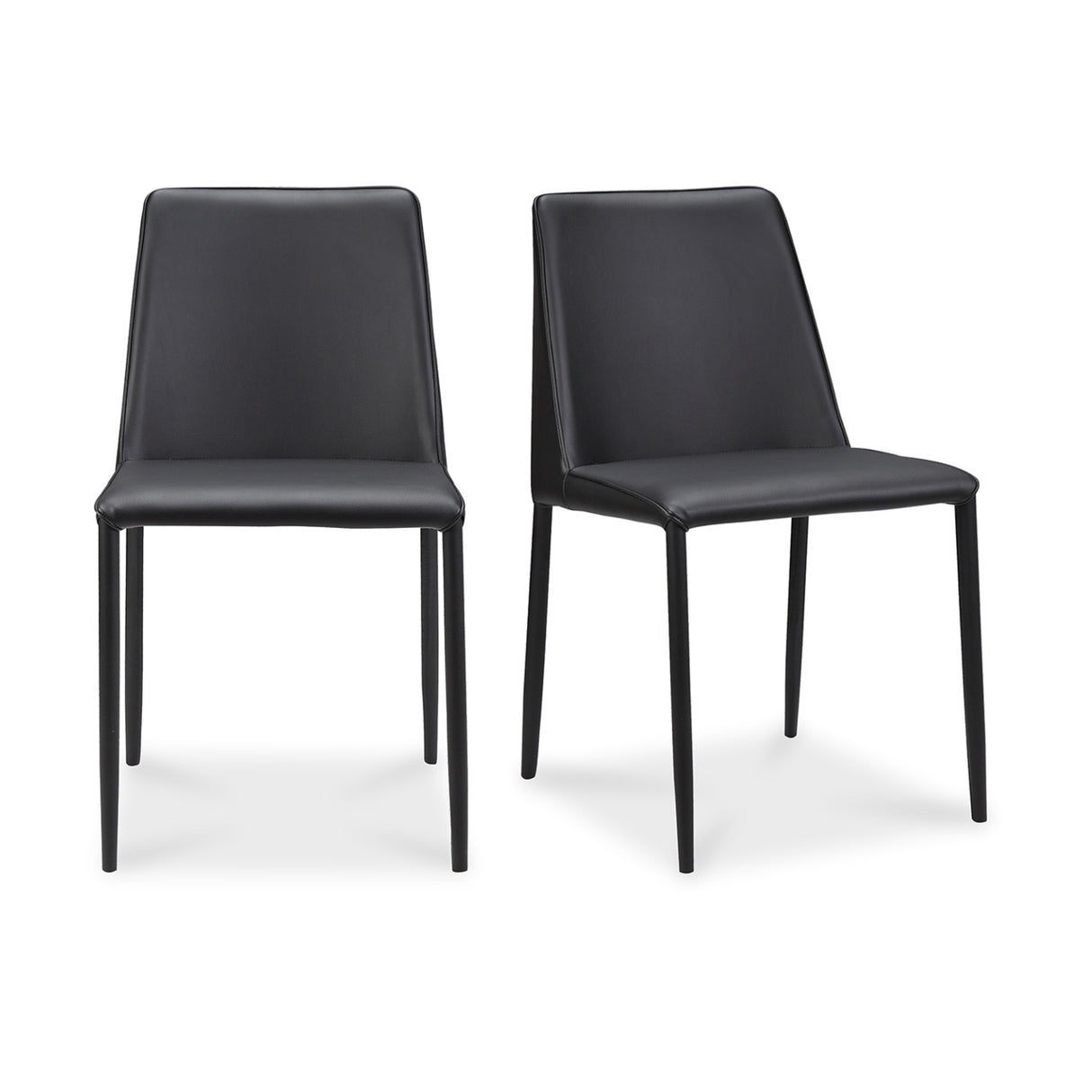   Modern European furniture - Minimalist Vegan Leather Dining Chairs (2) - www.oroa.com | Oroa.com
