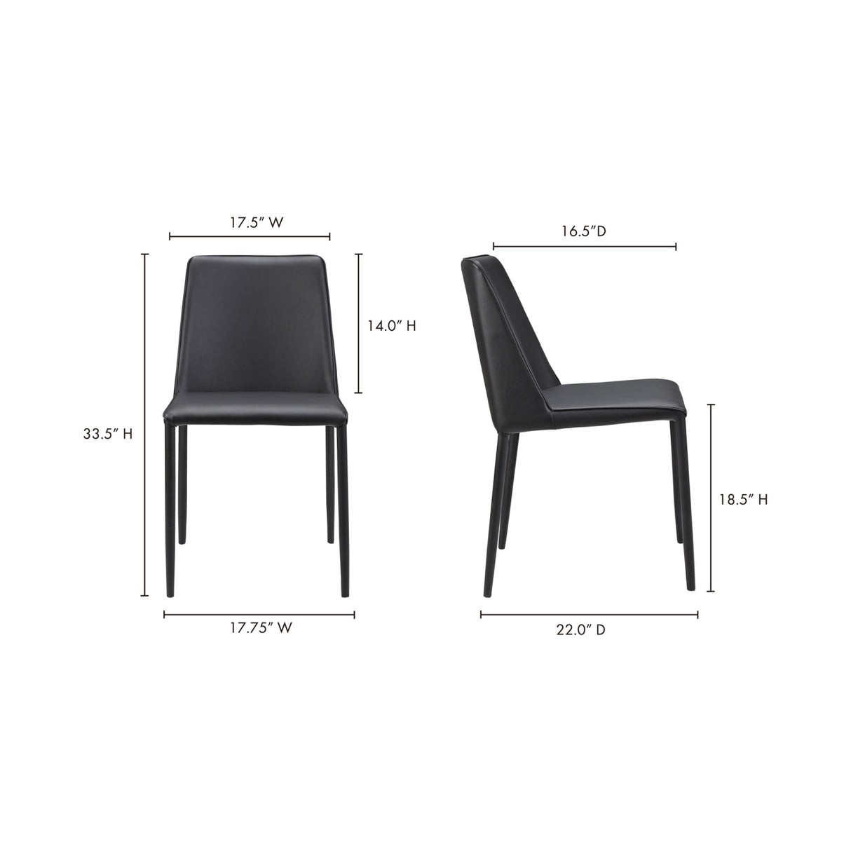   Modern European furniture - Minimalist Vegan Leather Dining Chairs (2) - www.oroa.com | Oroa.com