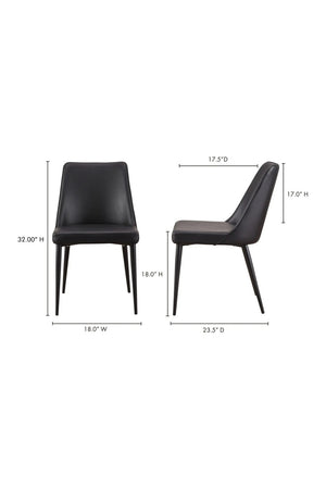   Modern European furniture - Black Vegan Leather Dining Chairs (2) - www.oroa.com | Oroa.com