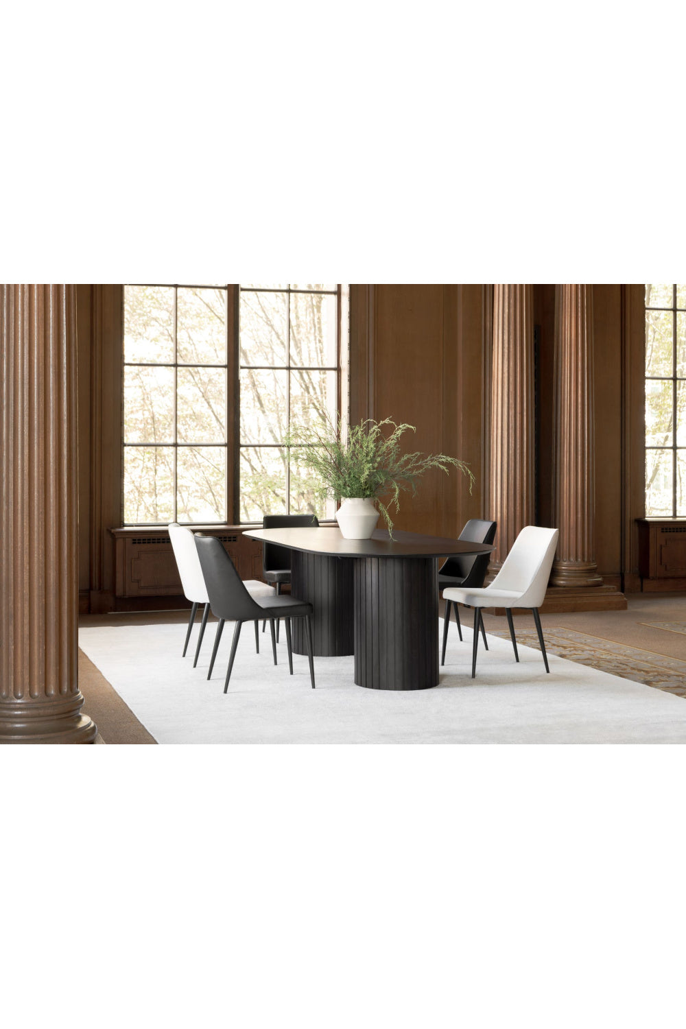   Modern European furniture - Black Vegan Leather Dining Chairs (2) - www.oroa.com | Oroa.com