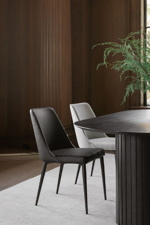   Modern European furniture - Black Vegan Leather Dining Chairs (2) - www.oroa.com | Oroa.com