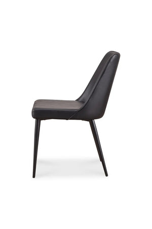   Modern European furniture - Black Vegan Leather Dining Chairs (2) - www.oroa.com | Oroa.com