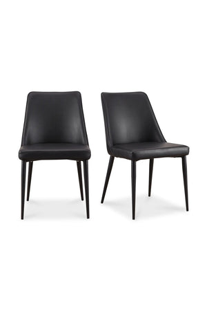   Modern European furniture - Black Vegan Leather Dining Chairs (2) - www.oroa.com | Oroa.com