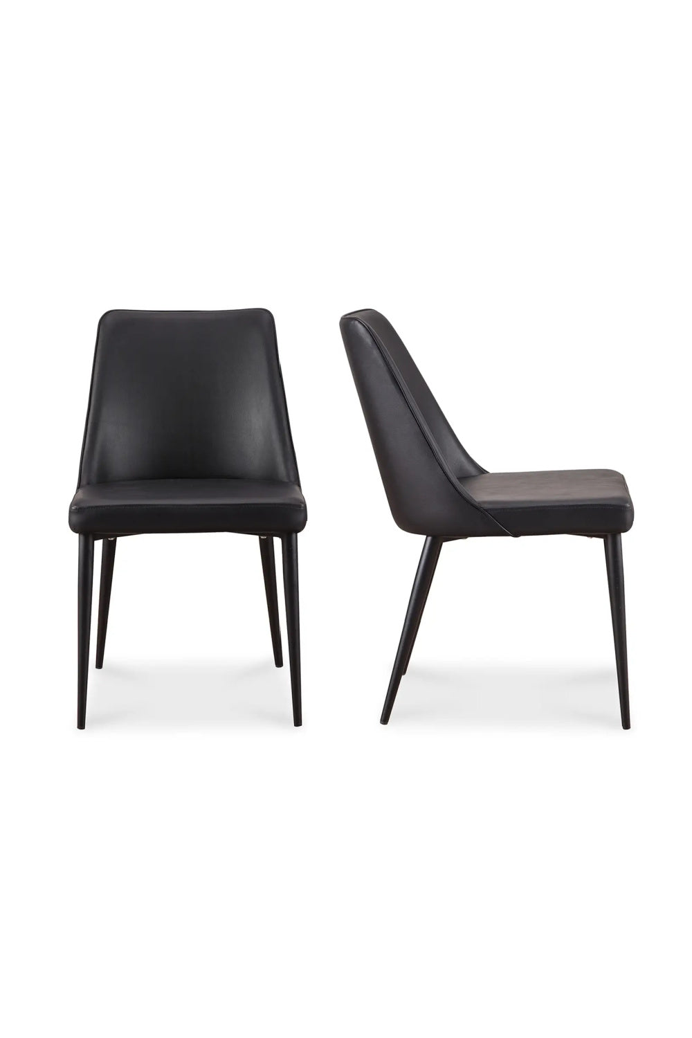   Modern European furniture - Black Vegan Leather Dining Chairs (2) - www.oroa.com | Oroa.com