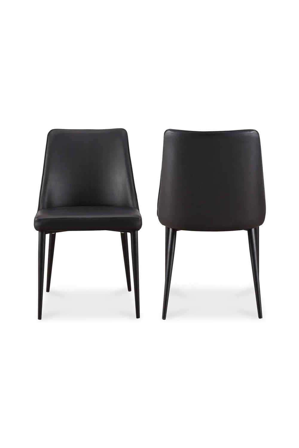   Modern European furniture - Black Vegan Leather Dining Chairs (2) - www.oroa.com | Oroa.com