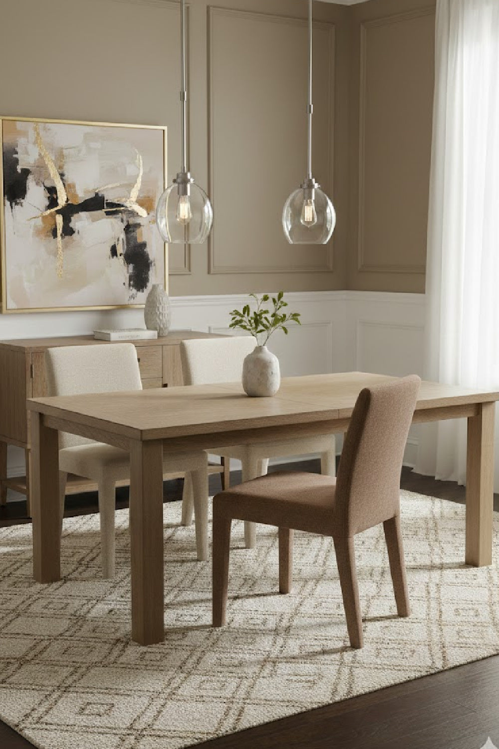   Modern European furniture - Fabric Upholstered Dining Chairs (2) - www.oroa.com | Oroa.com