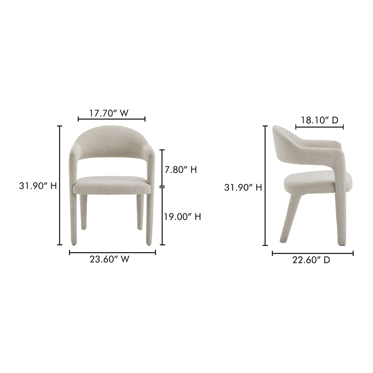   Modern European furniture - Upholstered Open-Back Dining Chair - www.oroa.com | Oroa.com