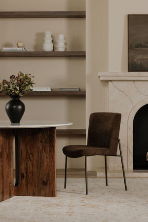   Modern European furniture - Blackened Bronze Frame Dining Chairs (2) - www.oroa.com | Oroa.com
