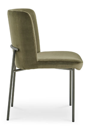   Modern European furniture - Blackened Bronze Frame Dining Chairs (2) - www.oroa.com | Oroa.com