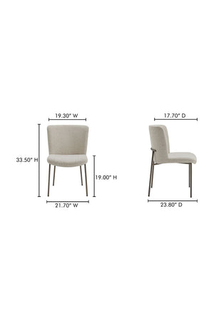   Modern European furniture - Blackened Bronze Frame Dining Chairs (2) - www.oroa.com | Oroa.com