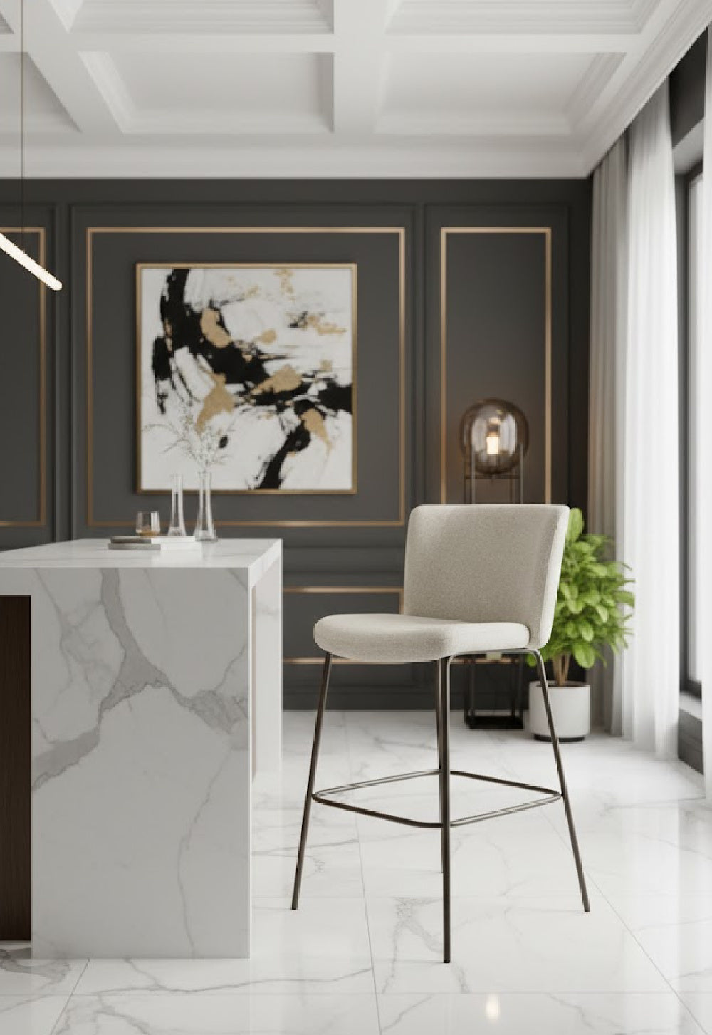   Modern European furniture - Thin Metal Frame Bar Stool - www.oroa.com | Oroa.com