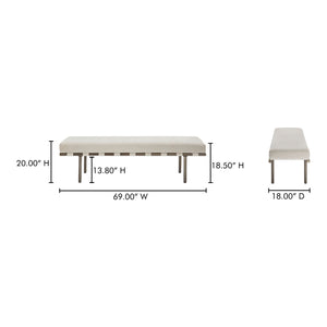   Modern European furniture - Beige Upholstered Dining Bench - www.oroa.com | Oroa.com