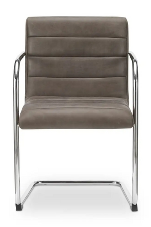   Modern European furniture - Cantilevered Brown Leather Dining Chairs (2) - www.oroa.com | Oroa.com