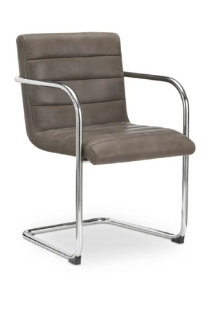   Modern European furniture - Cantilevered Brown Leather Dining Chairs (2) - www.oroa.com | Oroa.com