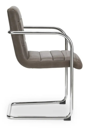   Modern European furniture - Cantilevered Brown Leather Dining Chairs (2) - www.oroa.com | Oroa.com