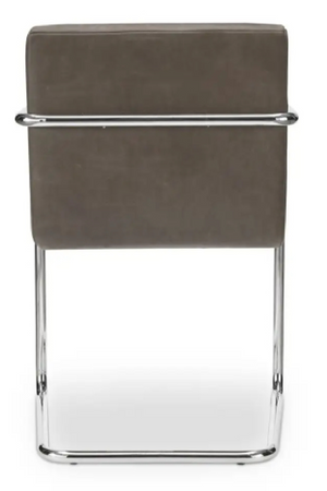   Modern European furniture - Cantilevered Brown Leather Dining Chairs (2) - www.oroa.com | Oroa.com