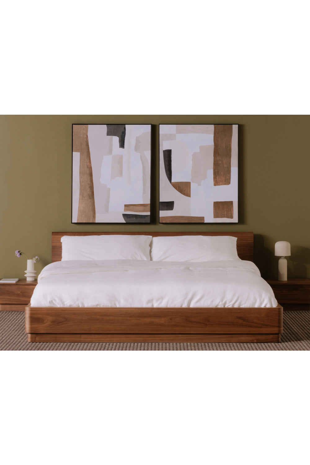   Modern European furniture - Walnut Veneer Bed - www.oroa.com | Oroa.com