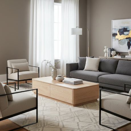   Modern European furniture - 2-Drawer Wooden Coffee Table - www.oroa.com | Oroa.com